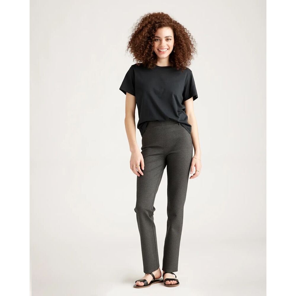 ✨Quince Ultra-Stretch Ponte Straight Leg Charcoal Sz Large Pants✨